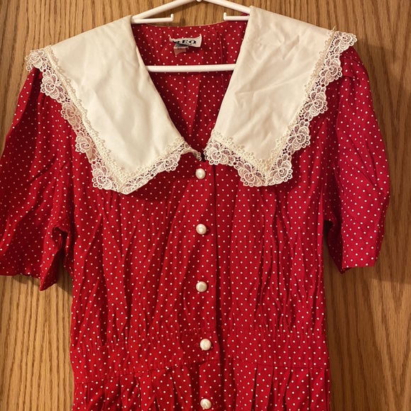 R.E.O. Originals Vintage Lace and Polka Dot Dress - Picture 2 of 5